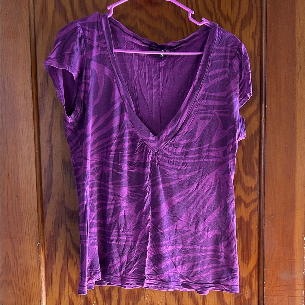 H&M Purple V-Neck Women Top